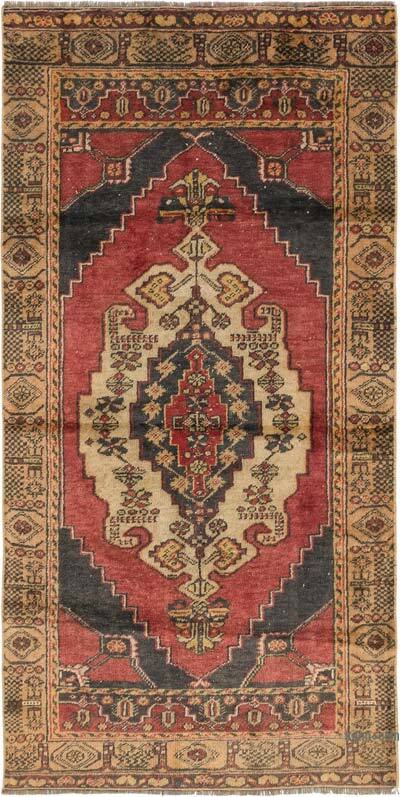 Alfombra Vintage Turca Anudada a Mano - 102 cm x 197 cm