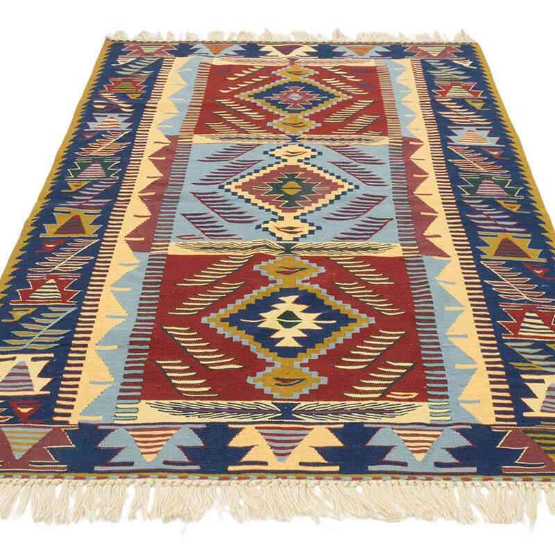 New Handwoven Turkish Kilim Rug - 3' 9" x 5' 7" (45" x 67") - K0080398