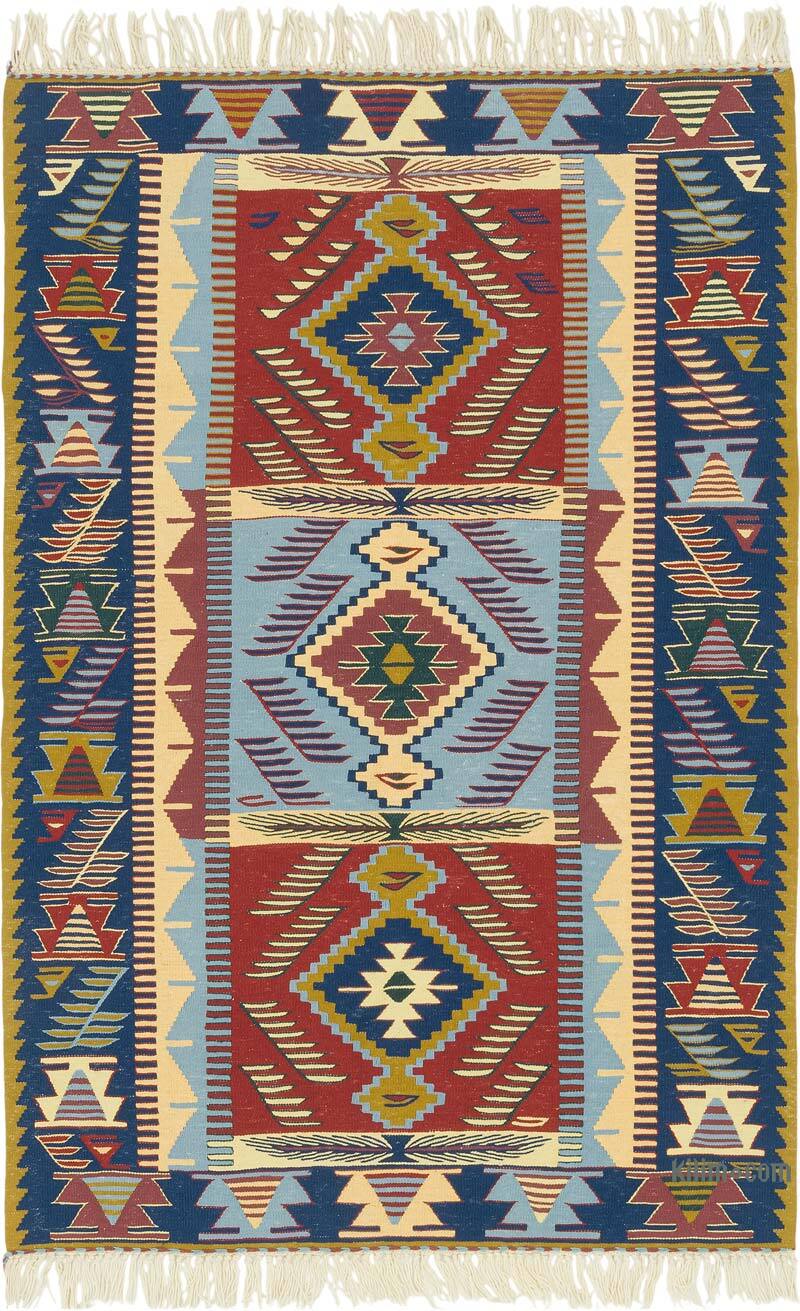 New Handwoven Turkish Kilim Rug - 3' 9" x 5' 7" (45" x 67") - K0080398