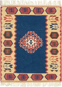 New Handwoven Turkish Kilim Rug - 3' 1" x 3' 10" (37" x 46")