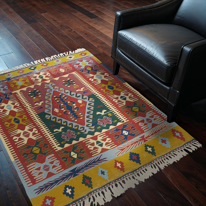 New Handwoven Turkish Kilim Rug - 3' 11" x 5' 1" (47" x 61") - K0080401
