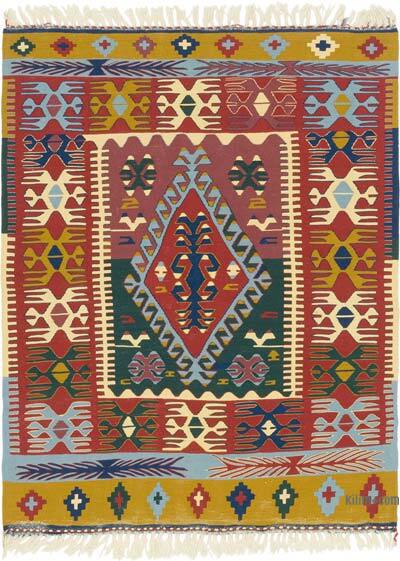 New Handwoven Turkish Kilim Rug - 3' 11" x 5' 1" (47" x 61")