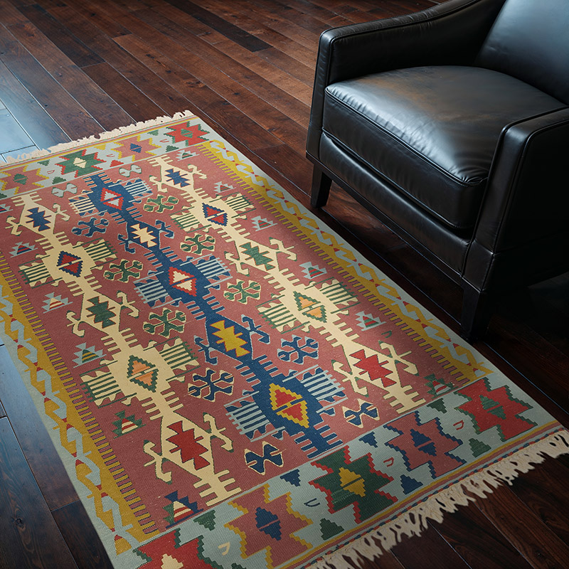 New Handwoven Turkish Kilim Rug - 3' 9" x 5' 9" (45" x 69") - K0080403