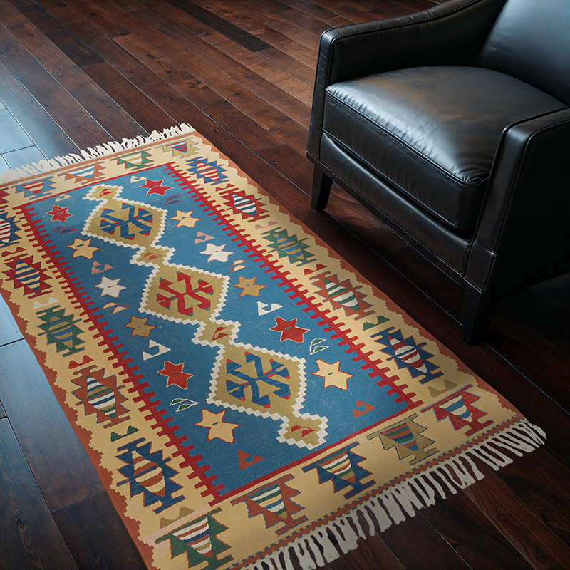 New Handwoven Turkish Kilim Rug - 3' 7" x 5' 3" (43" x 63") - K0080405