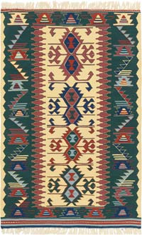 New Handwoven Turkish Kilim Rug - 3' 7" x 5' 7" (43" x 67")