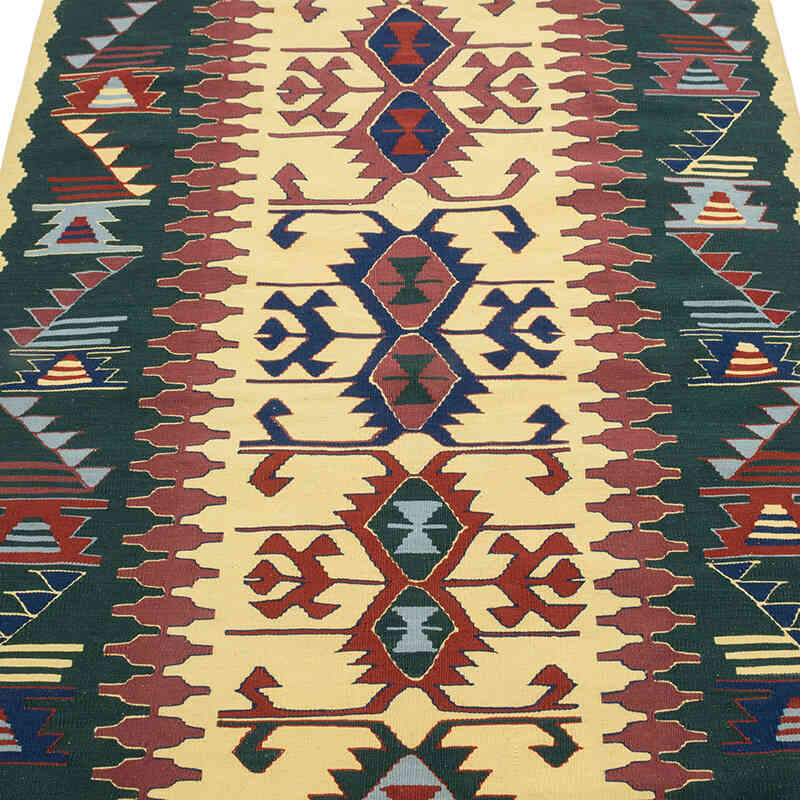 New Handwoven Turkish Kilim Rug - 3' 7" x 5' 7" (43" x 67") - K0080407