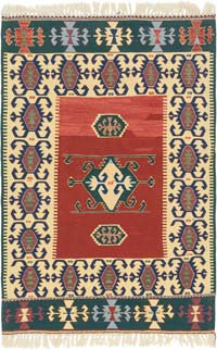 New Handwoven Turkish Kilim Rug - 3' 9" x 5' 7" (45" x 67")