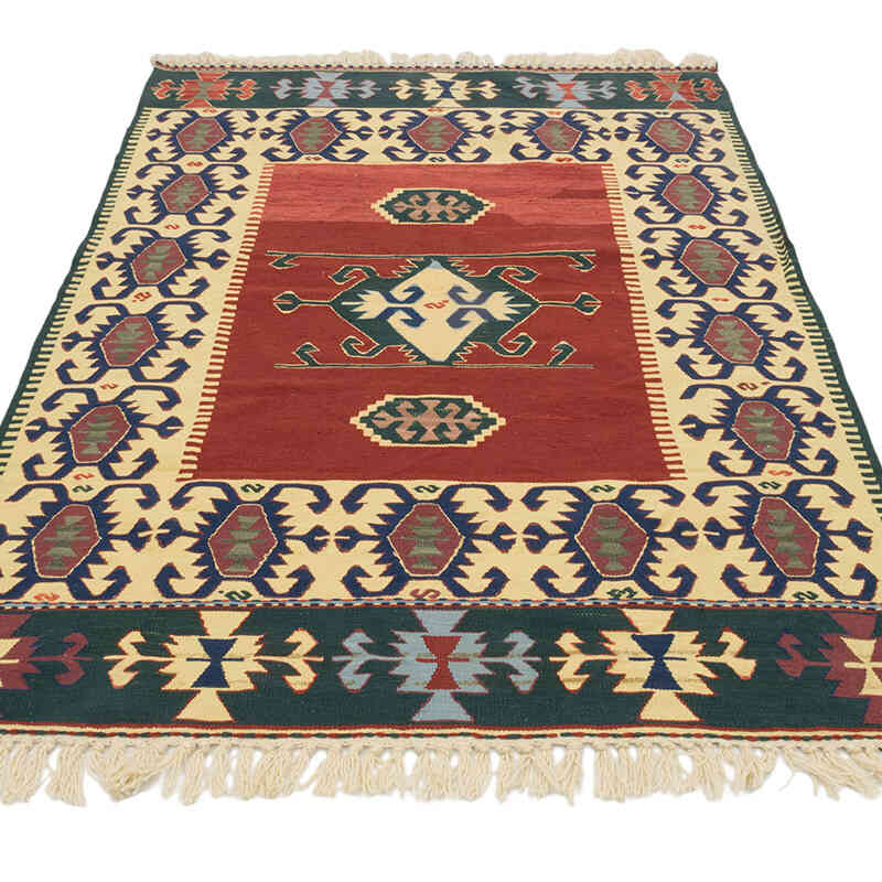 New Handwoven Turkish Kilim Rug - 3' 9" x 5' 7" (45" x 67") - K0080408