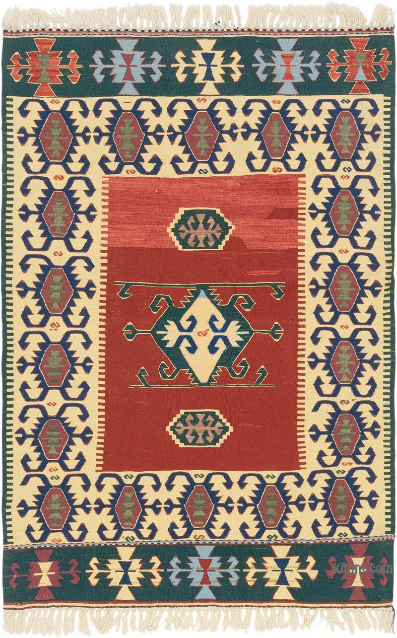 New Handwoven Turkish Kilim Rug - 3' 9" x 5' 7" (45" x 67") - K0080408