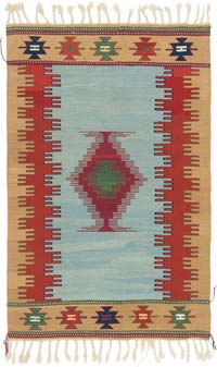 New Handwoven Turkish Kilim Rug - 3' 8" x 5' 10" (44" x 70")