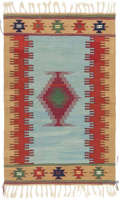 Yeni Kök Boya El Dokuma Kilim - 113 cm x 178 cm