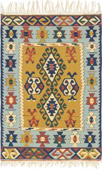New Handwoven Turkish Kilim Rug - 3' 10" x 5' 7" (46" x 67")
