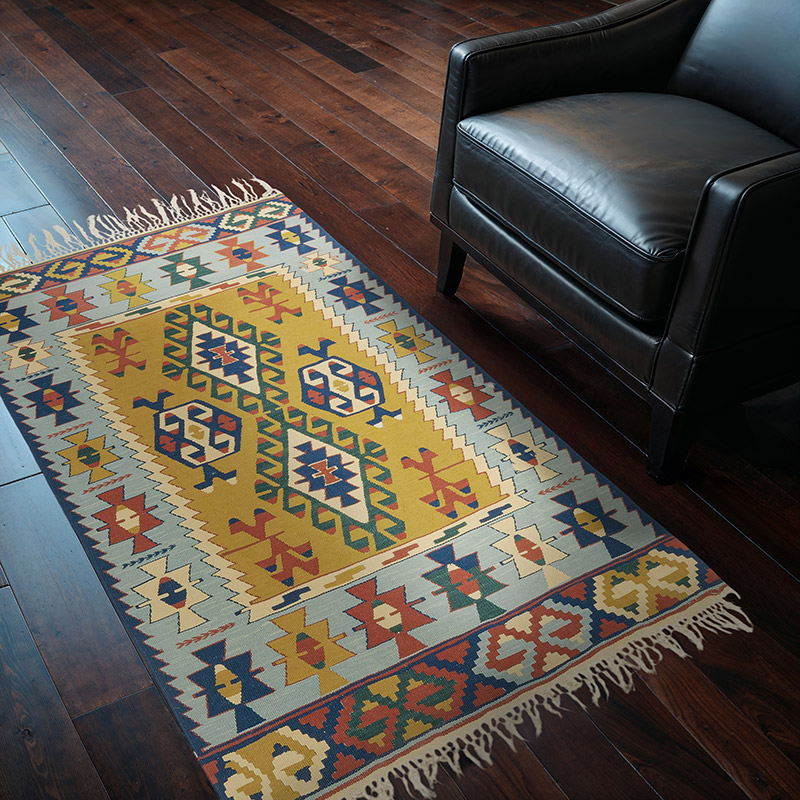 New Handwoven Turkish Kilim Rug - 3' 10" x 5' 7" (46" x 67") - K0080410