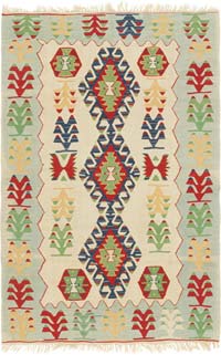 New Handwoven Turkish Kilim Rug - 4'  x 6' 2" (48" x 74")