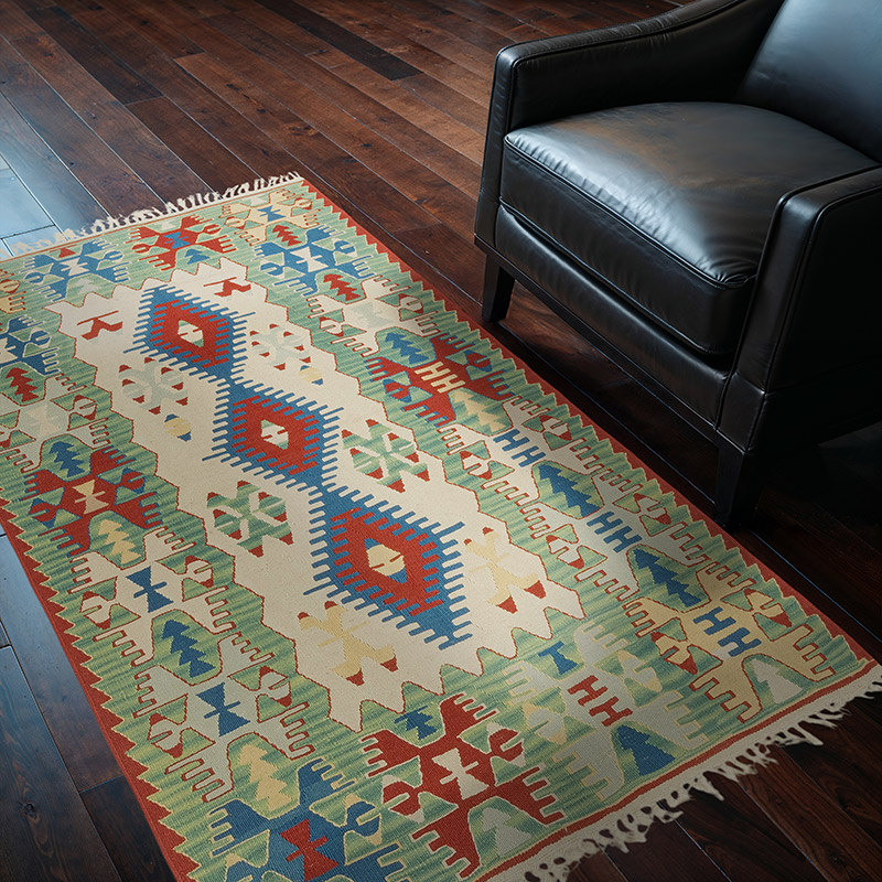 New Handwoven Turkish Kilim Rug - 3' 10" x 5' 11" (46" x 71") - K0080414