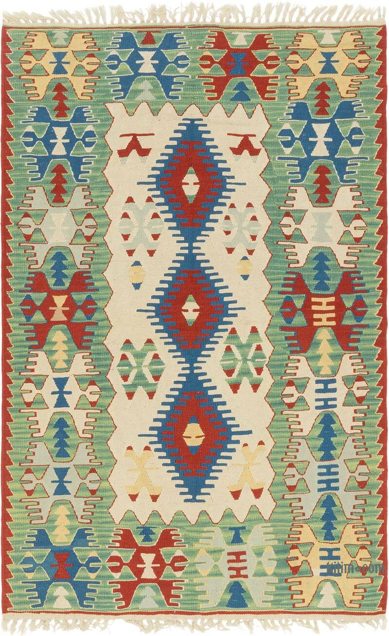 New Handwoven Turkish Kilim Rug - 3' 10" x 5' 11" (46" x 71") - K0080414