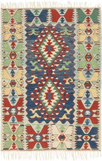 New Handwoven Turkish Kilim Rug - 4'  x 5' 7" (48" x 67")