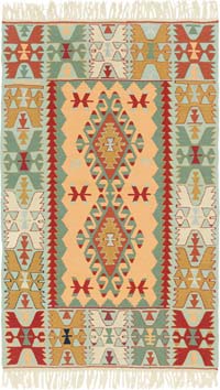 New Handwoven Turkish Kilim Rug - 3' 10" x 6' 3" (46" x 75")