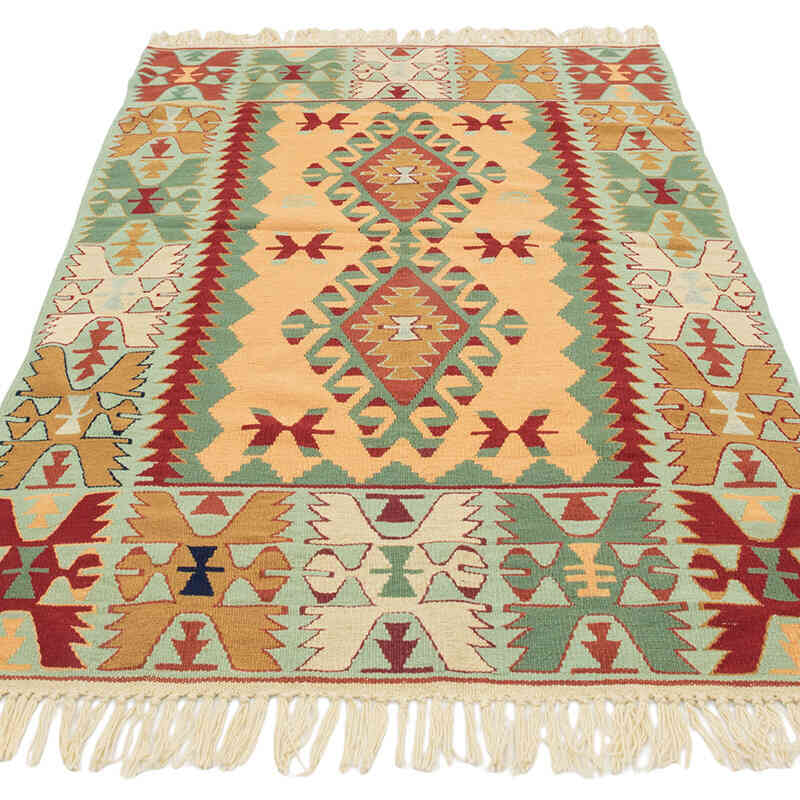 New Handwoven Turkish Kilim Rug - 3' 10" x 6' 3" (46" x 75") - K0080416