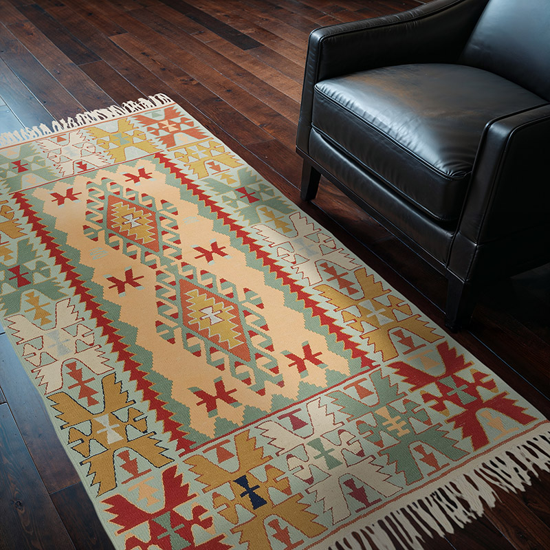 New Handwoven Turkish Kilim Rug - 3' 10" x 6' 3" (46" x 75") - K0080416