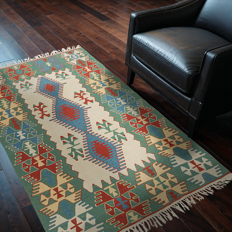 New Handwoven Turkish Kilim Rug - 4'  x 6'  (48" x 72") - K0080417