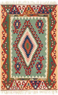New Handwoven Turkish Kilim Rug - 4'  x 6'  (48" x 72")