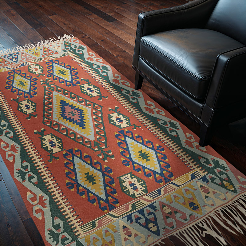 New Handwoven Turkish Kilim Rug - 4' 2" x 7'  (50" x 84") - K0080422