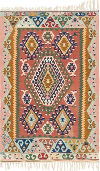 New Handwoven Turkish Kilim Rug - 4' 9" x 7' 3" (57" x 87")