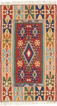 New Handwoven Turkish Kilim Rug - 4' 3" x 7' 5" (51" x 89")