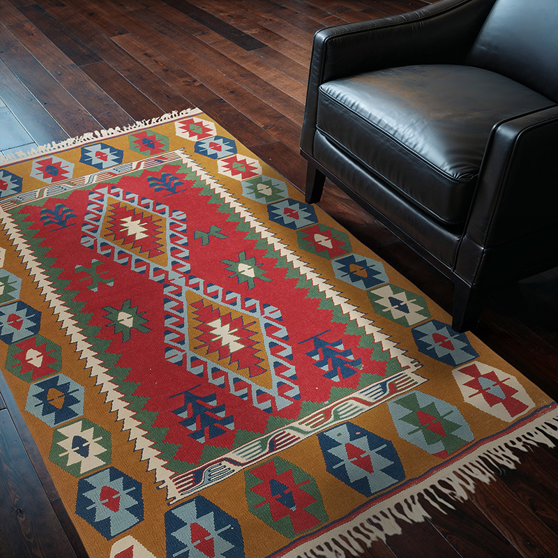 New Handwoven Turkish Kilim Rug - 4' 1" x 5' 10" (49" x 70") - K0080427