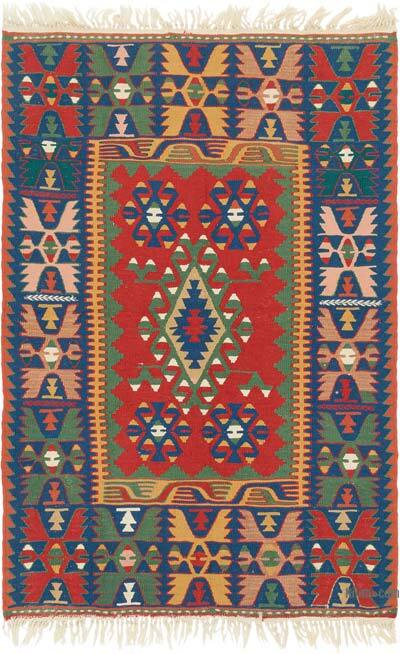 New Handwoven Turkish Kilim Rug - 3' 11" x 5' 7" (47" x 67")