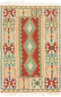 New Handwoven Turkish Kilim Rug - 4'  x 5' 11" (48" x 71")