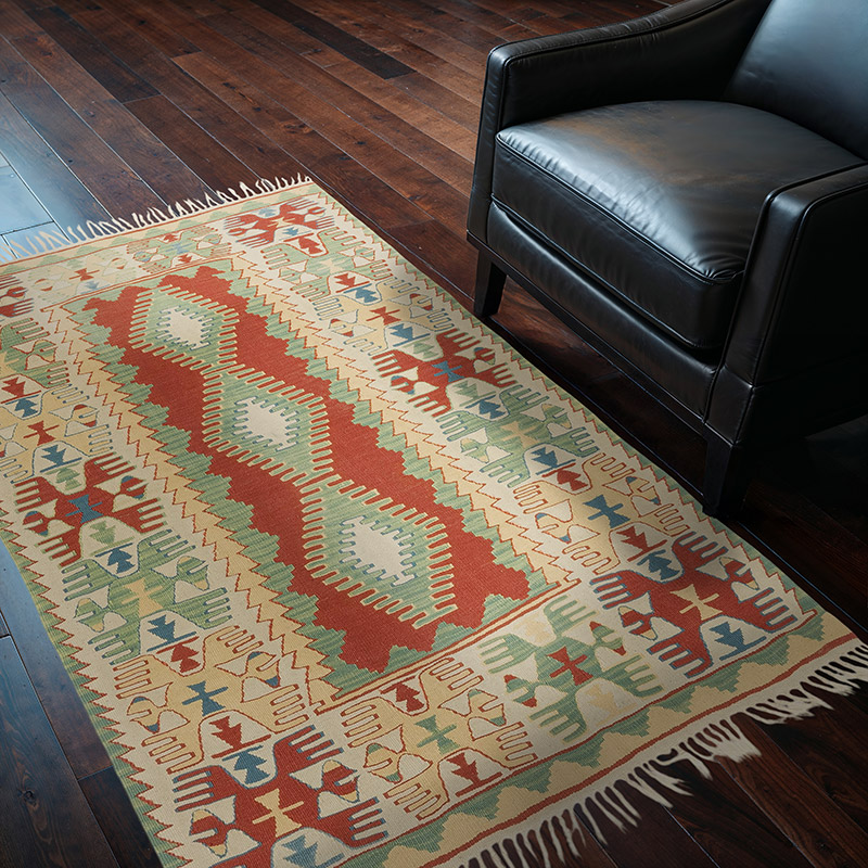 New Handwoven Turkish Kilim Rug - 4'  x 5' 11" (48" x 71") - K0080429