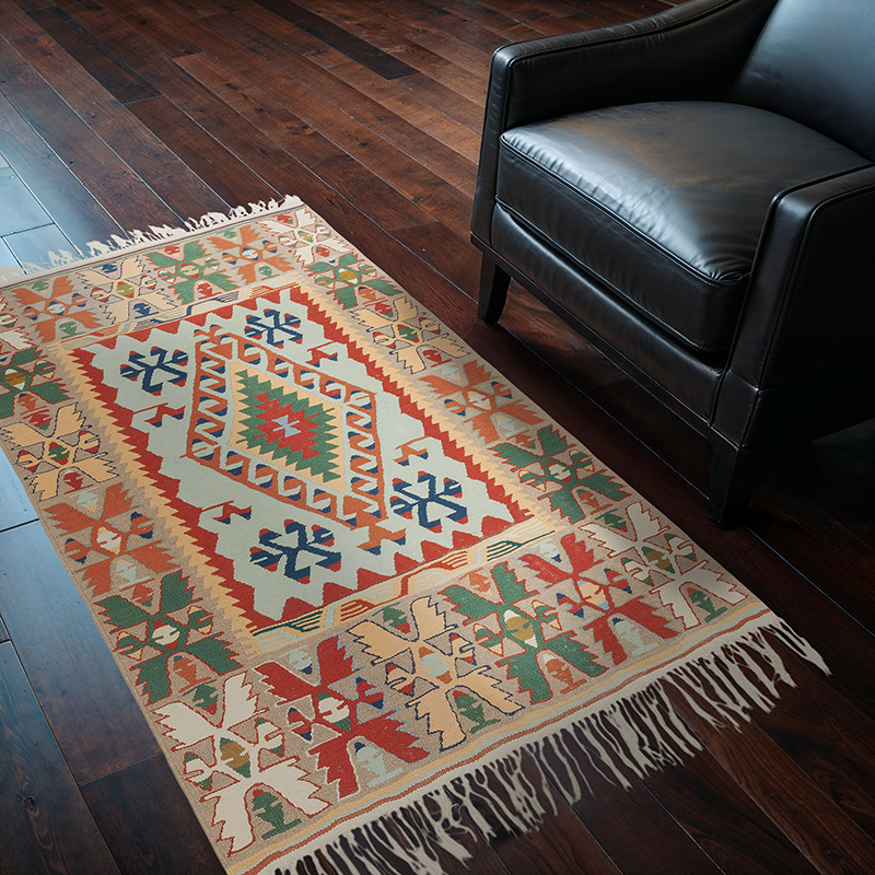 New Handwoven Turkish Kilim Rug - 4'  x 5' 7" (48" x 67") - K0080430