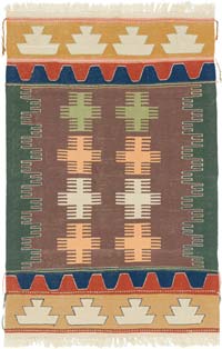 New Handwoven Turkish Kilim Rug - 4'  x 5' 11" (48" x 71")