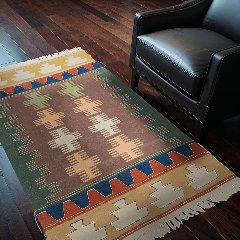 New Handwoven Turkish Kilim Rug - 4'  x 5' 11" (48" x 71") - K0080432