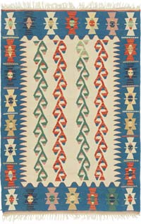 New Handwoven Turkish Kilim Rug - 3' 8" x 5' 6" (44" x 66")