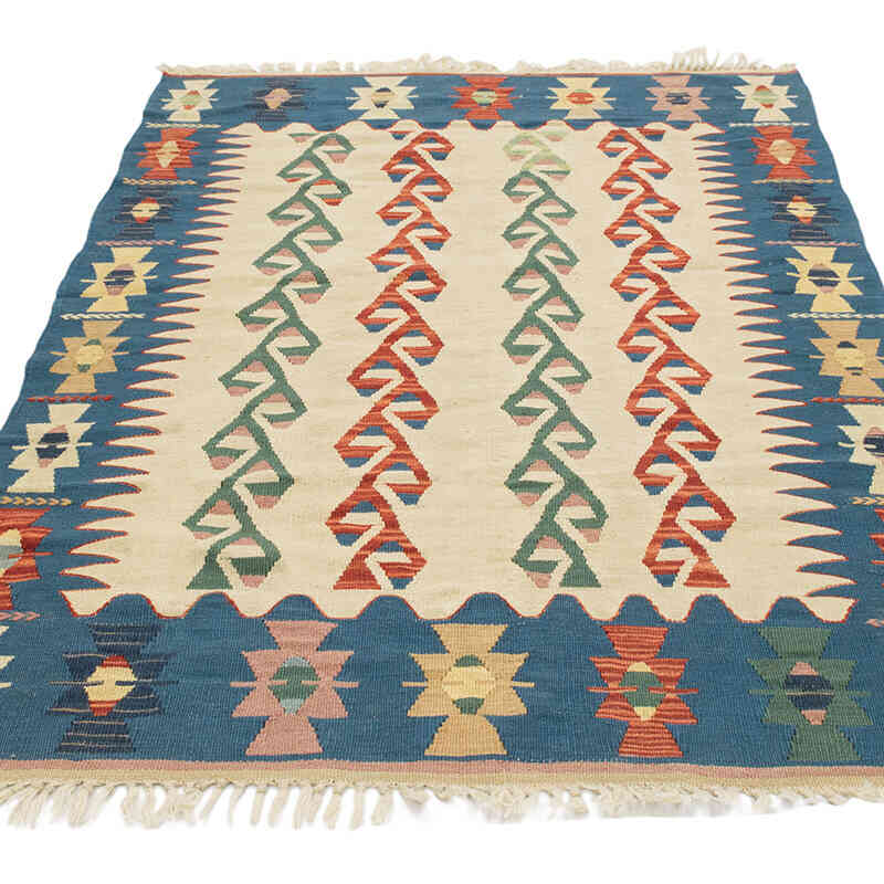 New Handwoven Turkish Kilim Rug - 3' 8" x 5' 6" (44" x 66") - K0080433