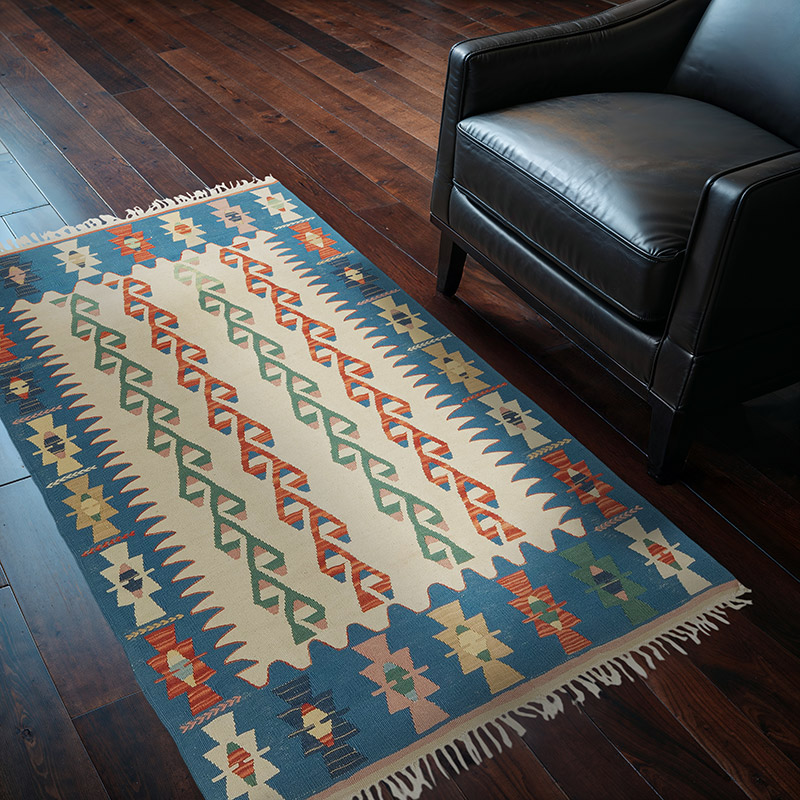 New Handwoven Turkish Kilim Rug - 3' 8" x 5' 6" (44" x 66") - K0080433