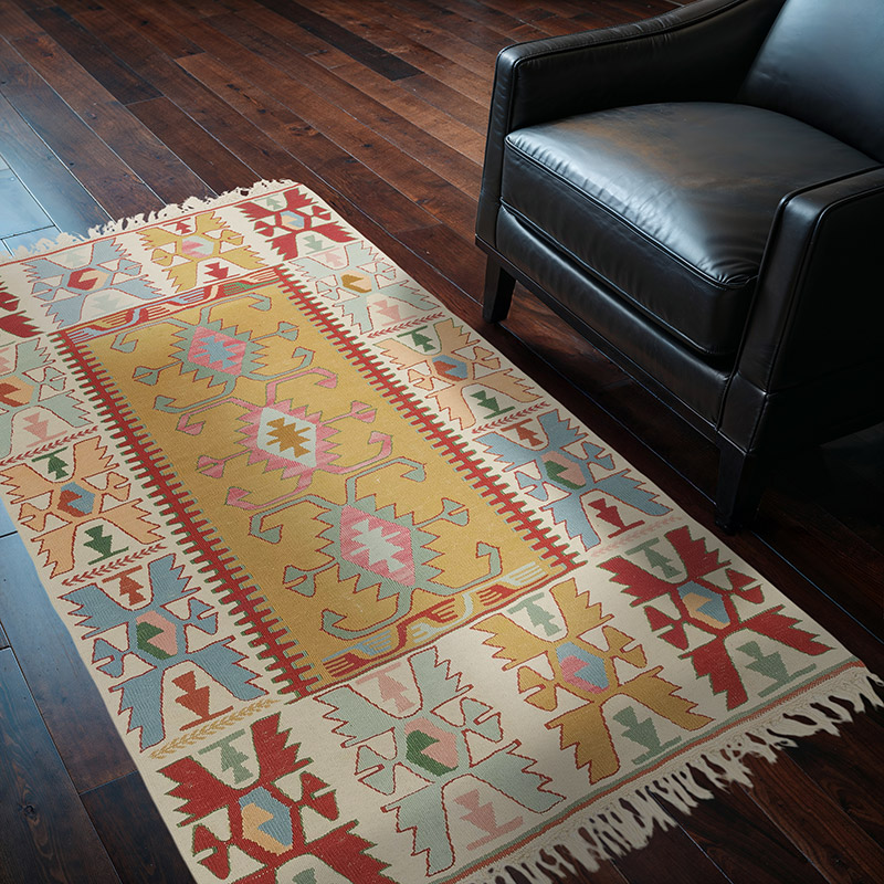 New Handwoven Turkish Kilim Rug - 3' 8" x 5' 11" (44" x 71") - K0080434