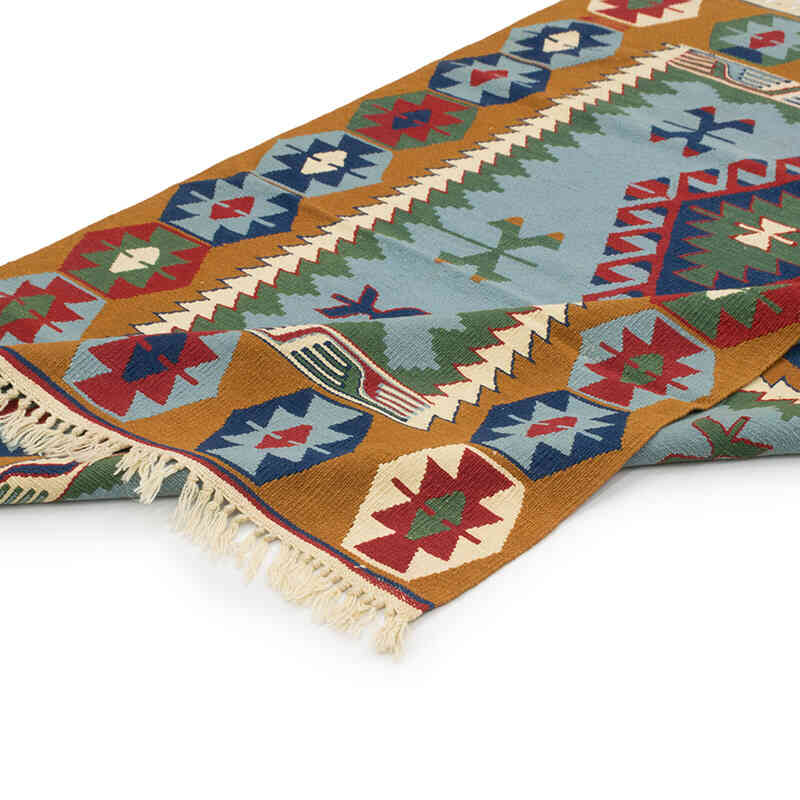 New Handwoven Turkish Kilim Rug - 4' 2" x 5' 11" (50" x 71") - K0080437