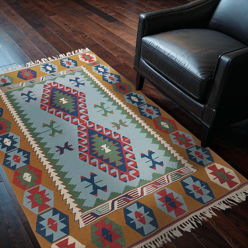 New Handwoven Turkish Kilim Rug - 4' 2" x 5' 11" (50" x 71") - K0080437