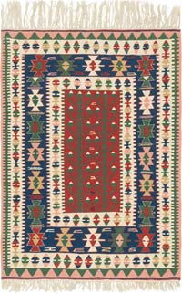 New Handwoven Turkish Kilim Rug - 4'  x 5' 6" (48" x 66")