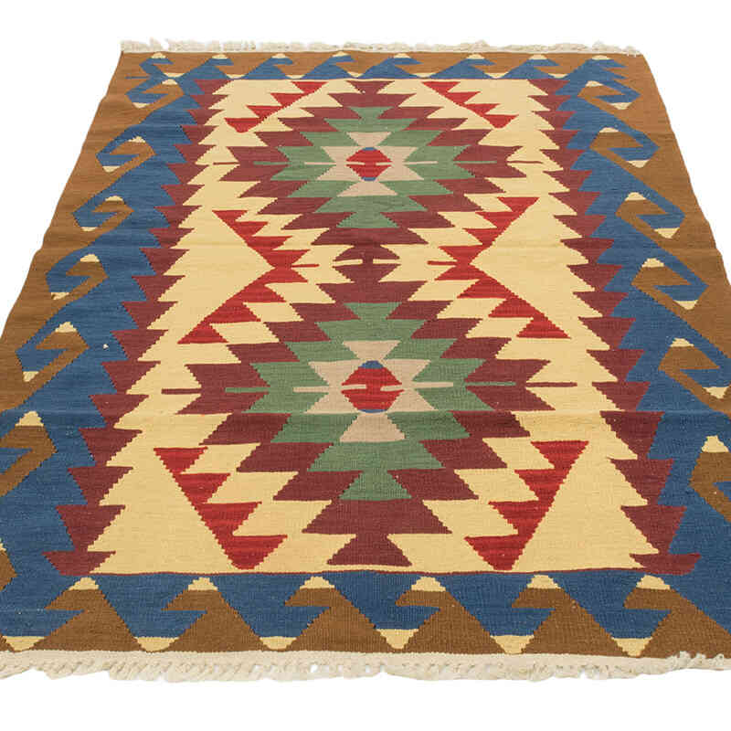 New Handwoven Turkish Kilim Rug - 3' 9" x 5' 7" (45" x 67") - K0080439