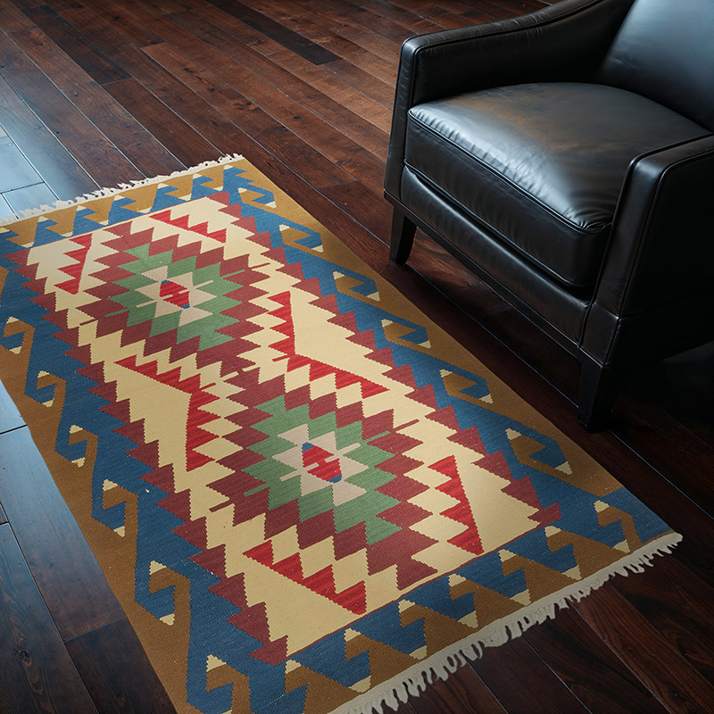 New Handwoven Turkish Kilim Rug - 3' 9" x 5' 7" (45" x 67") - K0080439