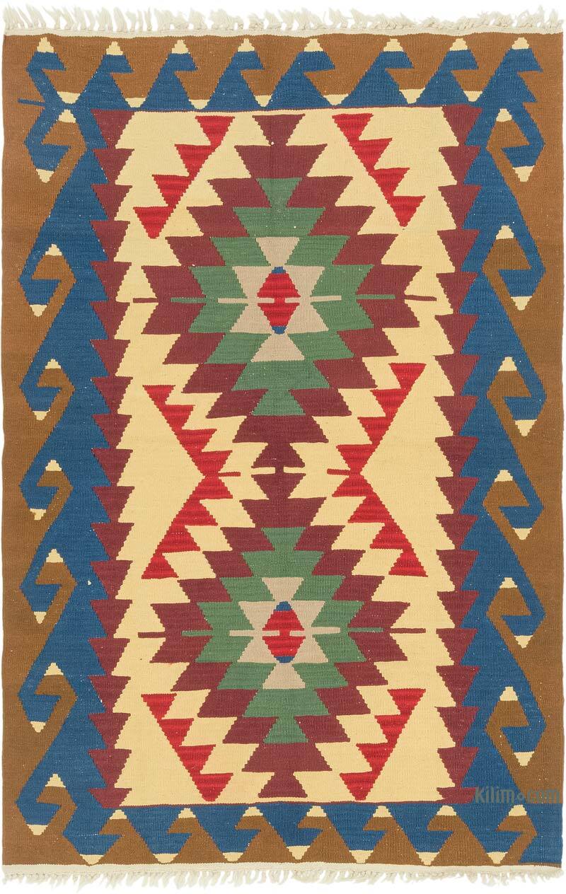 New Handwoven Turkish Kilim Rug - 3' 9" x 5' 7" (45" x 67") - K0080439