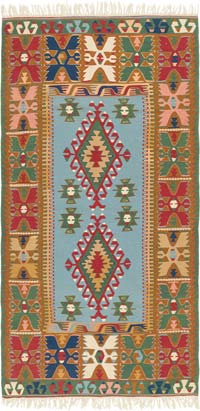 New Handwoven Turkish Kilim Rug - 4' 3" x 8' 2" (51" x 98")