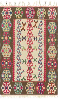 New Handwoven Turkish Kilim Rug - 3' 11" x 6' 2" (47" x 74")