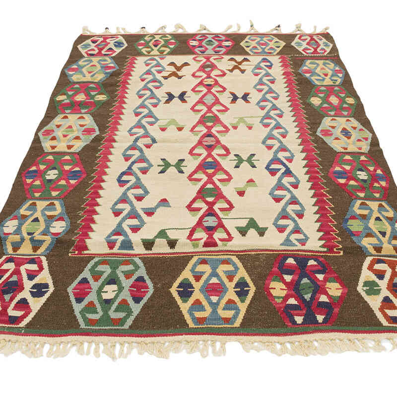 New Handwoven Turkish Kilim Rug - 3' 11" x 6' 2" (47" x 74") - K0080442