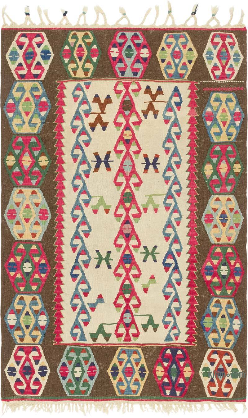 New Handwoven Turkish Kilim Rug - 3' 11" x 6' 2" (47" x 74") - K0080442